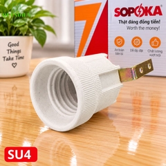 Đuôi Đèn Sứ Ren Vặn Xoáy E27 Chịu Nhiệt Cao SOPOKA