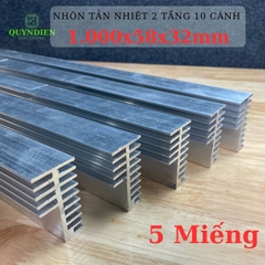 Nhôm Tản Nhiệt 2 Tầng 10 Cánh 1000x58x32mm