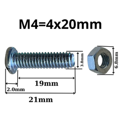 Ốc vít M4 dài 20 mm có kèm tán túi 100 con