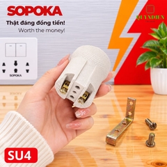 Đuôi Đèn Sứ Ren Vặn Xoáy E27 Chịu Nhiệt Cao SOPOKA