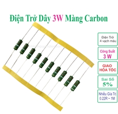 Điện Trở dây màng Carbon 3W 5% từ 0.22 ôm đến 1M