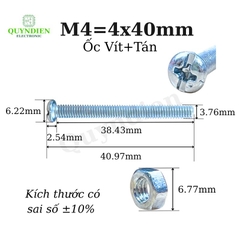 Ốc Vít M4x40mm Có Kèm Tán - Túi 100 Con