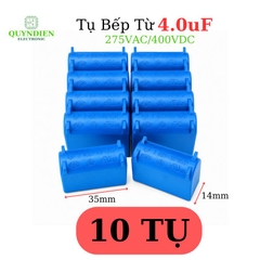 Tụ Bếp Từ 4uF 275VAC 400VDC Màu Xanh Loại Đứng