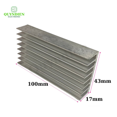 Nhôm tản nhiệt 8 cánh 100x43x17mm