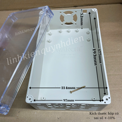 Hộp nhựa khoan IGBT Quạt Giữa 200x120x75mm Trắng nắp Trong