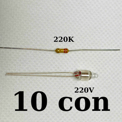 Bóng đèn báo nồi cơm điện Đèn tín hiệu neon 220v kèm điện trở 220k