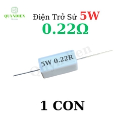Điện trở sứ 5W chân cắm ±5% dáng Nằm - 0.22R
