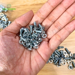Ốc Vít M4=4x10mm Kèm Tán Ren Mịn Đầu Dù Màu Trắng