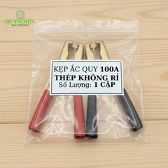 Kẹp Bình Ắc Quy 100A Thép Không Gỉ Đỏ Đen