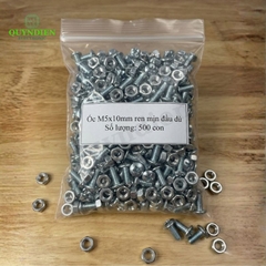 Ốc Vít Ren Mịn Đầu Dù M5x10mm Có Kèm Tán Màu Trắng
