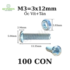 Ốc vít tán M3 3ly dài 1.2cm ( túi 90g) khoảng 90 - 100 con