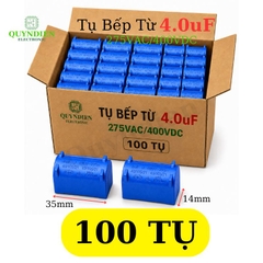 Tụ Bếp Từ 4uF 275VAC 400VDC Màu Xanh Loại Đứng