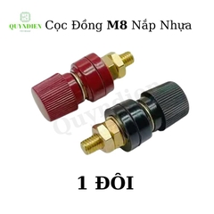 Cọc Đồng M8 - 8mm NẮP NHỰA (Đỏ + Đen)