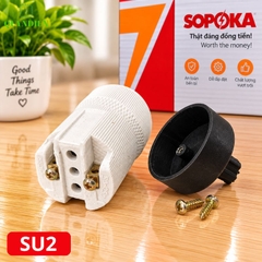 Đuôi Đèn Sứ Ren Vặn Xoáy E27 Chịu Nhiệt Cao SOPOKA