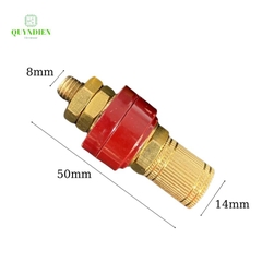 Cọc Đồng M8 - 8mm 200A NẮP ĐỒNG (Đỏ + Đen)