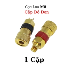 Jack Loa M8 8mm 200A Cốt Đồng (Đỏ + Đen), Cọc Đồng M8 Lắp Bình PIN Acquy