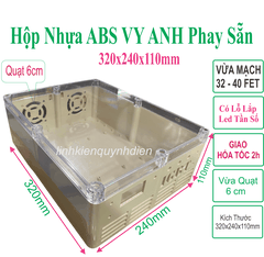 Hộp nhựa Phay sẵn IGBT nắp mica Trong 320x240x110mm