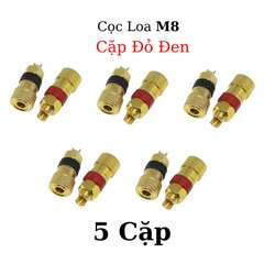 Jack Loa M8 8mm 200A Cốt Đồng (Đỏ + Đen), Cọc Đồng M8 Lắp Bình PIN Acquy