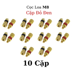 Jack Loa M8 8mm 200A Cốt Đồng (Đỏ + Đen), Cọc Đồng M8 Lắp Bình PIN Acquy
