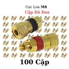 Jack Loa M8 8mm 200A Cốt Đồng (Đỏ + Đen), Cọc Đồng M8 Lắp Bình PIN Acquy