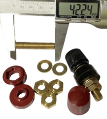 Cặp Jack loa JS555 Cọc Đồng NẮP NHỰA Đỏ Đen trục 8mm