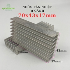 Nhôm Tản Nhiệt 8 Cánh Nhỏ 70x43x17mm
