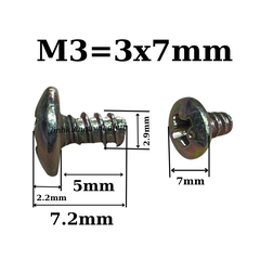 Ốc vít M3 dài 7mm ren xoắn đầu dù Vàng Túi 100 con=55g