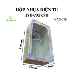 Hộp Nhựa Điện Tử 170x95x70mm – Màu Trắng, Nắp Trong Suốt WANCHI