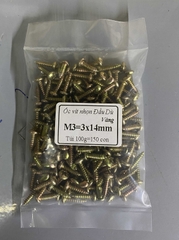 Ốc Vít Nhọn M3 Đinh Ốc Ren Xoắn 3ly Dài 8mm, 14mm - Ốc Màu Vàng