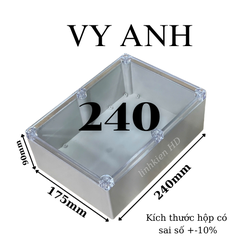 Hộp Nhựa Vy Anh 240x175x90mm Màu Trắng Nắp Trong