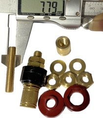 Cọc Đồng M8 - 8mm 200A NẮP ĐỒNG (Đỏ + Đen)