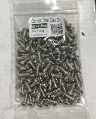 Ốc vít bắt ampli, bắt quạt bắt vỏ sạc ốc răng xoắn 4mm dài 11mm đầu dù (Túi 100g=100 con)