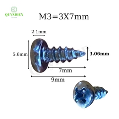Ốc vít nhọn đầu tròn M3 3x7mm