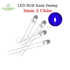 Đèn LED RGB Xanh Dương 3mm 2 Chân Mini Siêu Sáng - 10 Bóng