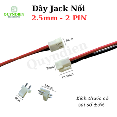 Dây Jack Nối XH2.54mm 2P – Dây Đỏ Đen Kết Nối Nguồn & Tín Hiệu