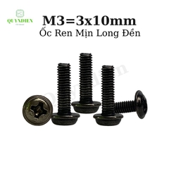 Ốc vít ren mịn M3x10mm đầu long đền dài 10mm - 1.000 Con