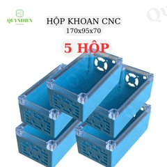 Hộp nhựa Phay sẵn VY ANH 170x95x70mm Xanh nắp Trong