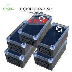 Hộp nhựa Phay sẵn VY ANH 170x95x70mm Đen nắp Trong
