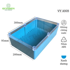 Hộp Nhựa Vy Anh 300x200x95mm Màu Xanh Nắp Trong