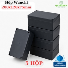 Hộp Nhựa ABS chống nước WANCHI 200x120x75mm Màu Đen Nắp Đục