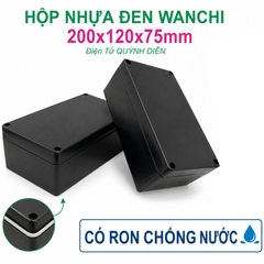 Hộp Nhựa ABS chống nước WANCHI 200x120x75mm Màu Đen Nắp Đục