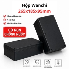 Hộp Nhựa ABS chống nước WANCHI 265x185x95mm Màu Đen Nắp Đục