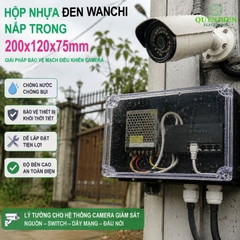 Hộp Nhựa chống nước ABS 200x120x75mm Wanchi, màu đen nắp trong