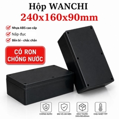 Hộp Nhựa ABS chống nước 240x160x90mm Wanchi, màu đen nắp đục