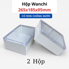 Hộp Nhựa ABS chống nước 265x185x95mm Wanchi, màu trắng nắp trong