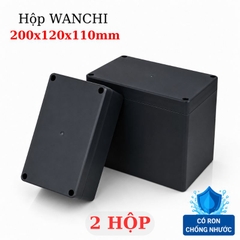 Hộp Nhựa ABS chống nước 200x120x110mm Wanchi, màu đen nắp đục