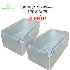 Hộp Nhựa ABS chống nước 170x95x70mm Wanchi, màu trắng nắp trong