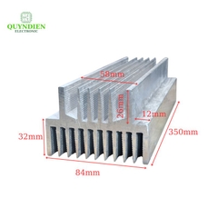 Nhôm 2U dài 350mm (350x84x58mm) loại dày, tản nhiệt cho main công suất
