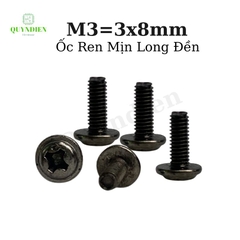 Ốc vít ren mịn M3x8mm đầu long đền dài 8mm - 100 Con