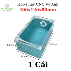 Hộp nhựa VY ANH khoan sẵn 200x120x80mm Xanh nắp Trong